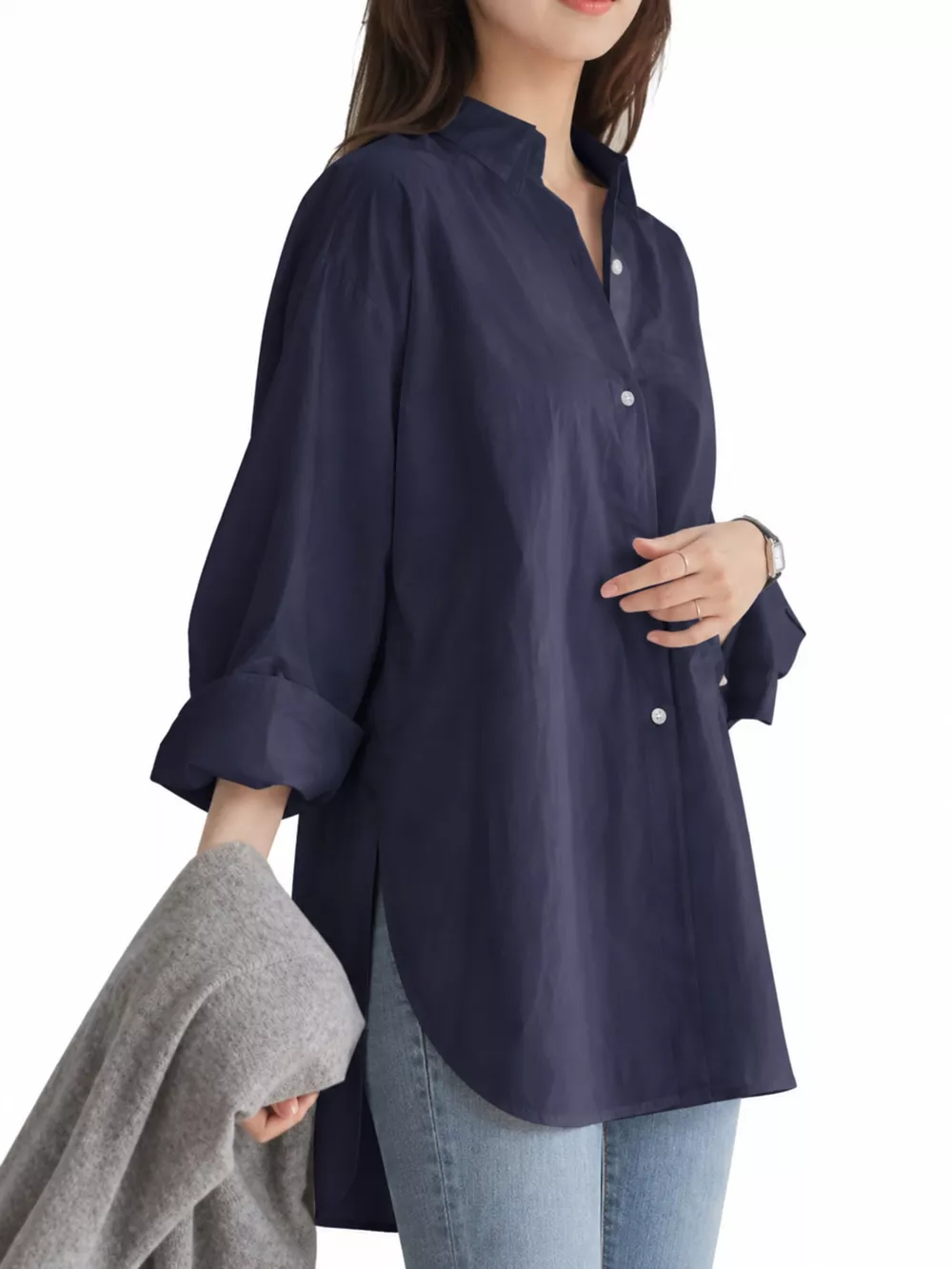 Full Size Oversized Button-Down Long Sleeve Shirt Plus Size, image 27