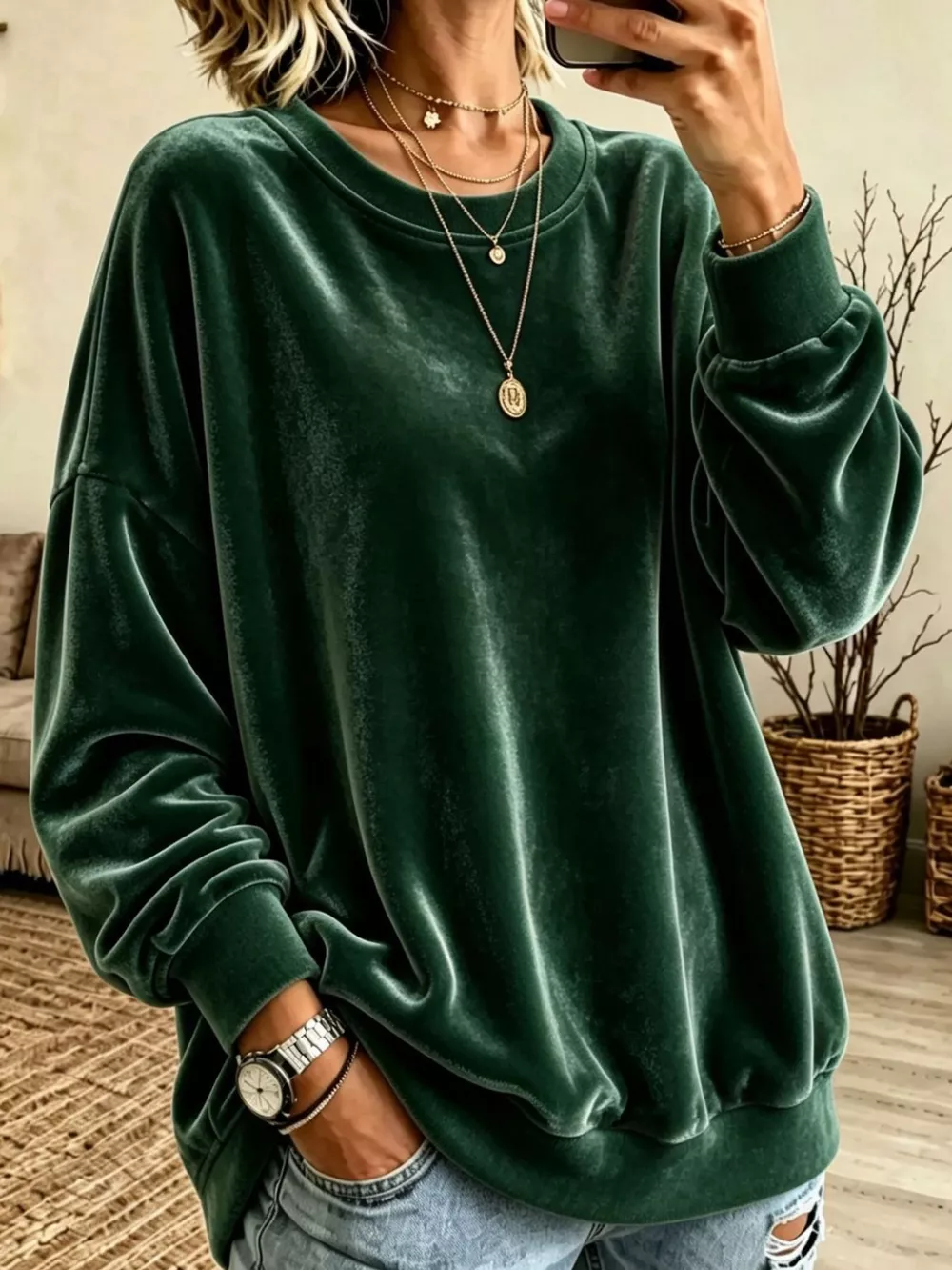 Full Size Crew Neck Drop Shoulder Sweatshirt Plus Size, image 23