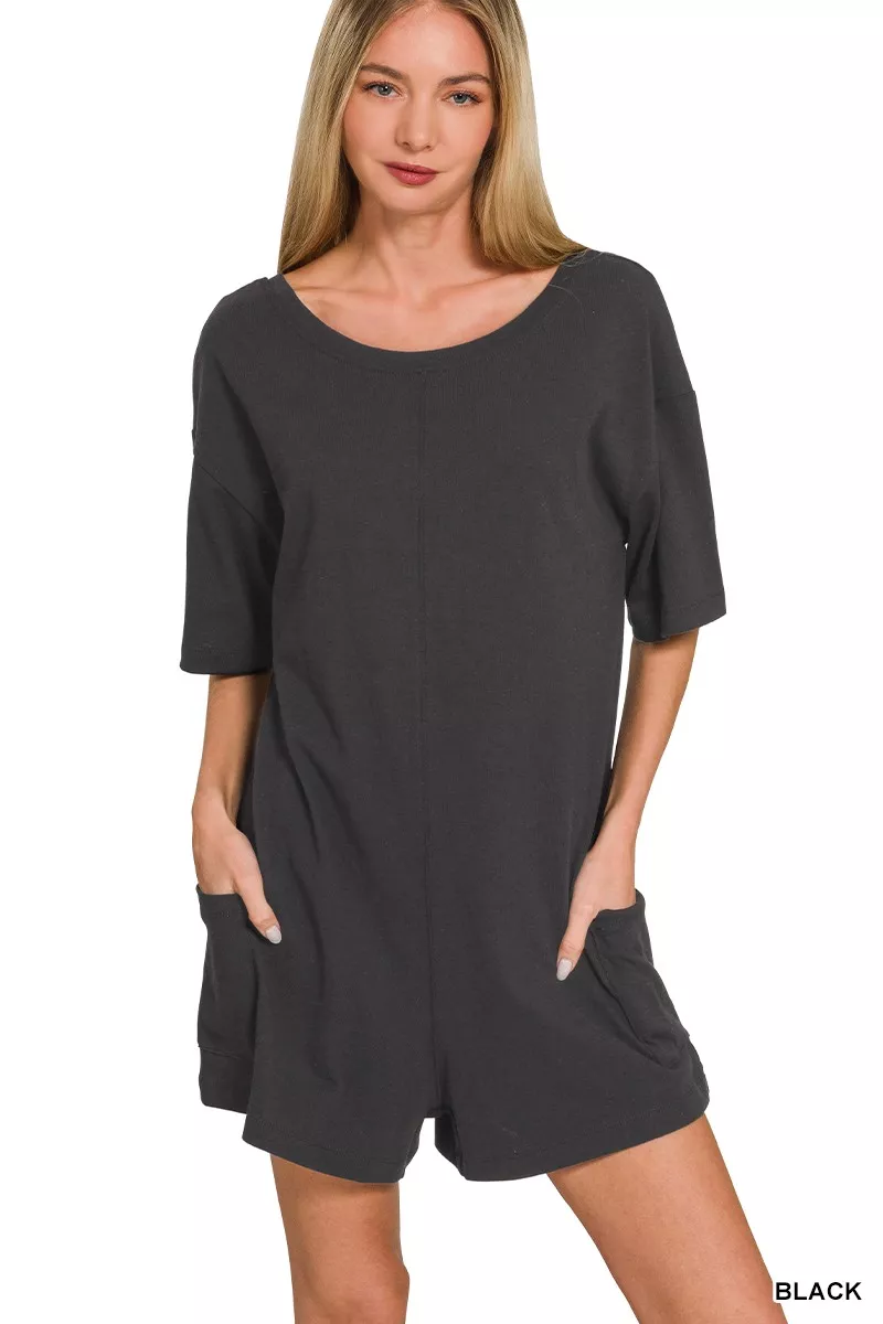 V or Scoop Neck Reversible 2-Way Romper