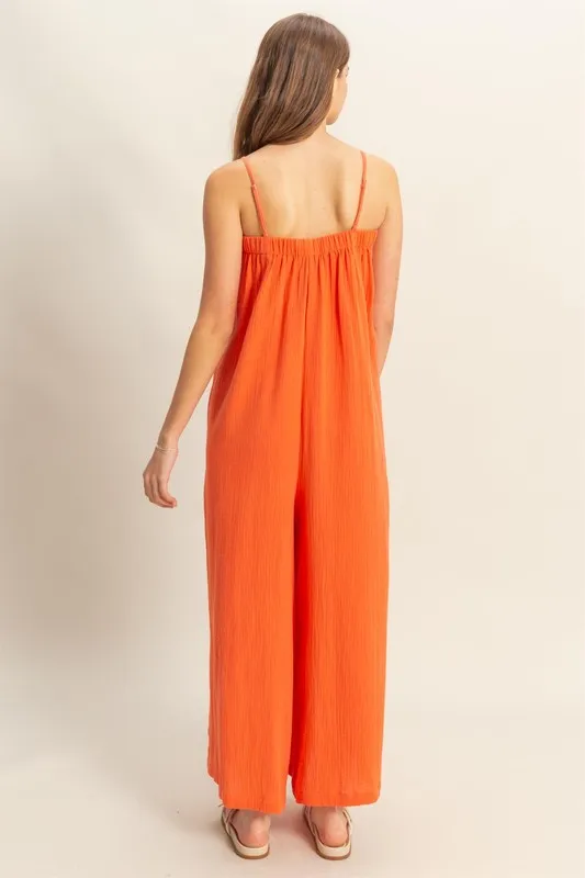 Double Gauze Super Flowy Cami Jumpsuit, image 3