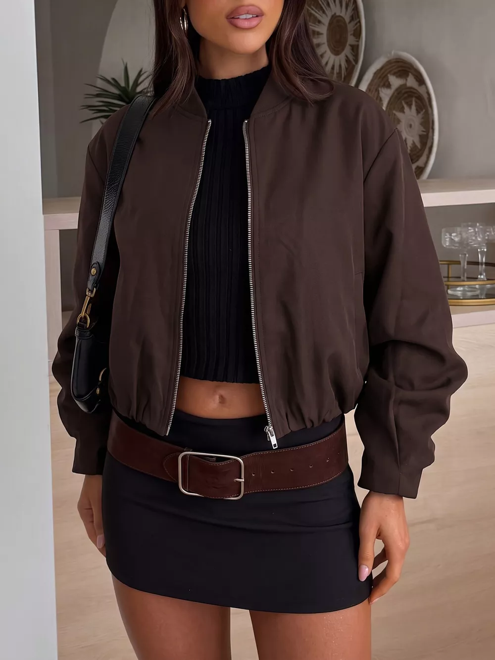 Zip Up Dropped Shoulder Jacket, image 2