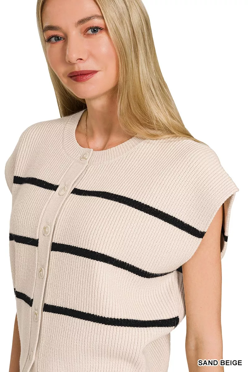 Striped Viscose Sweater Vest, image 6