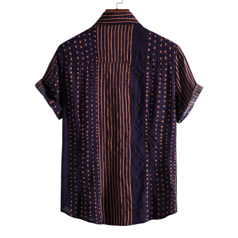 Men's Plus Size Polka Dot Short Sleeve Button-Up Shirt, image 2
