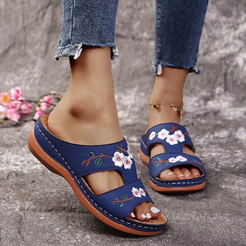 Floral Embroidered Cutout Sandals, image 6