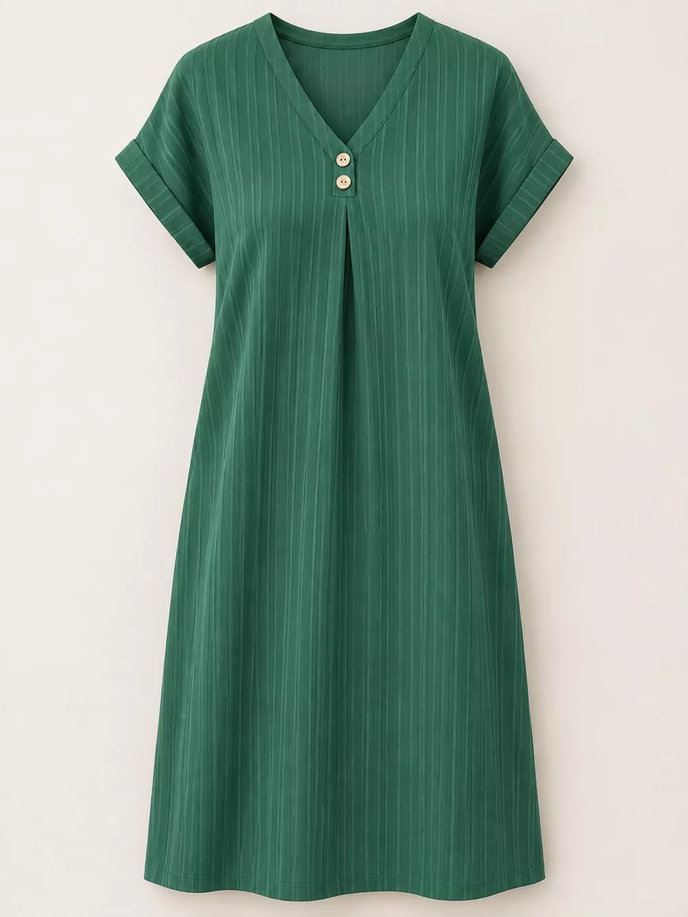 Full Size V-Neck Short Sleeve Midi Dress Plus Size, image 5