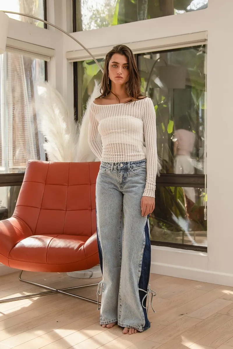 Textured Sheer Boat Neck Top, image 12