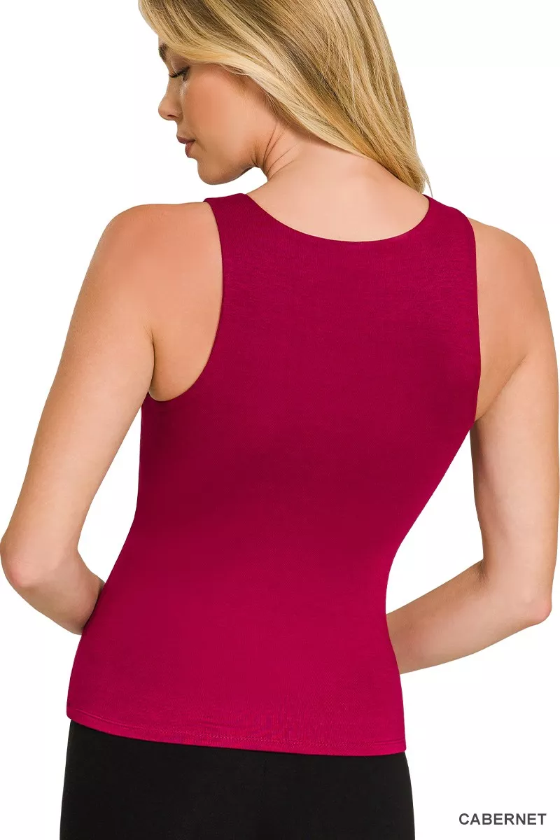 Premium Rayon Double Layered Round Neck Tank Top, image 3