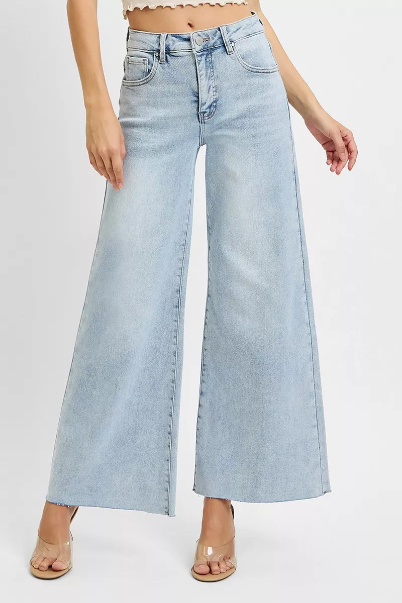 Full Size High Rise Ankle Wide Palazzo Jeans Plus Size, image 2