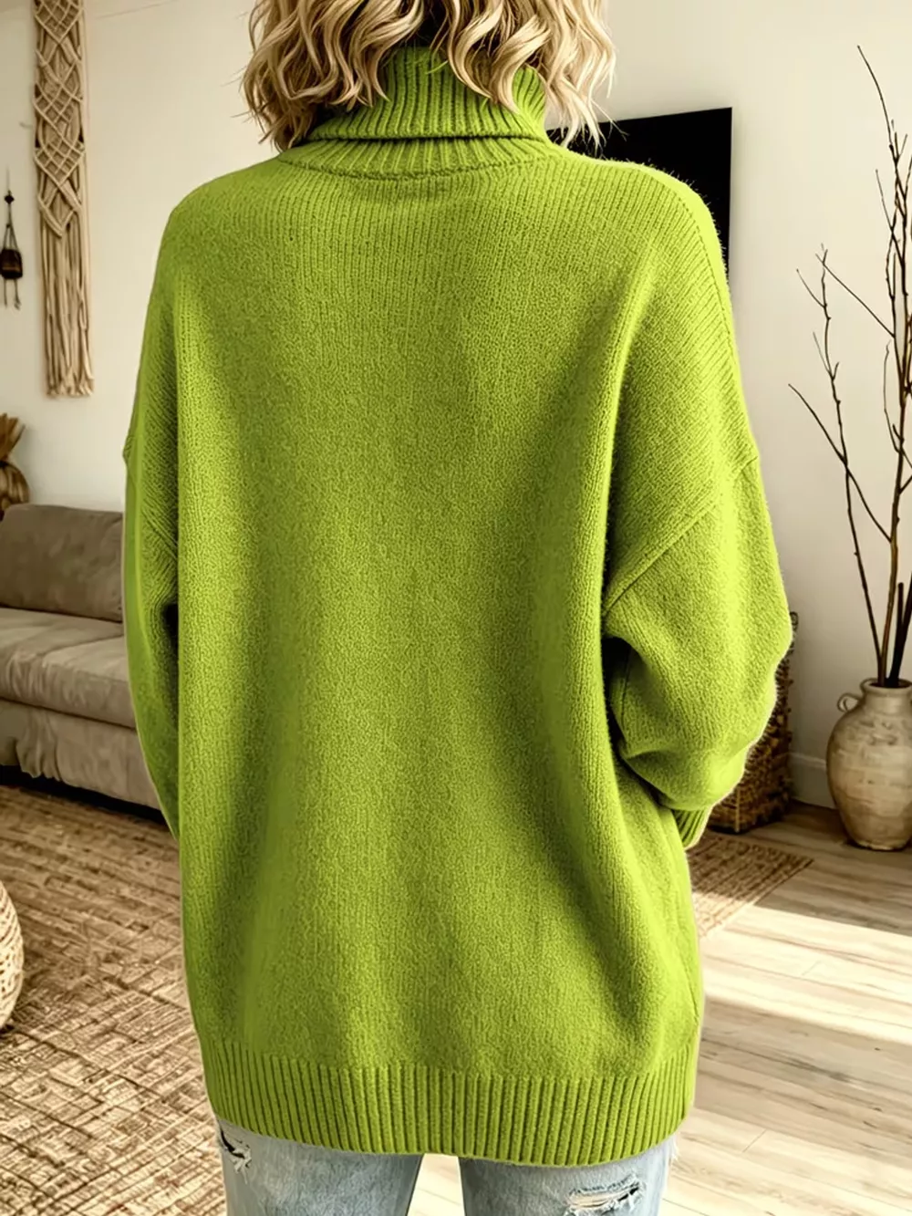 Turtleneck Dropped Shoulder Sweater, image 4
