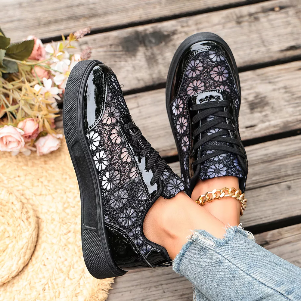 Round Toe Lace Sneakers, image 8