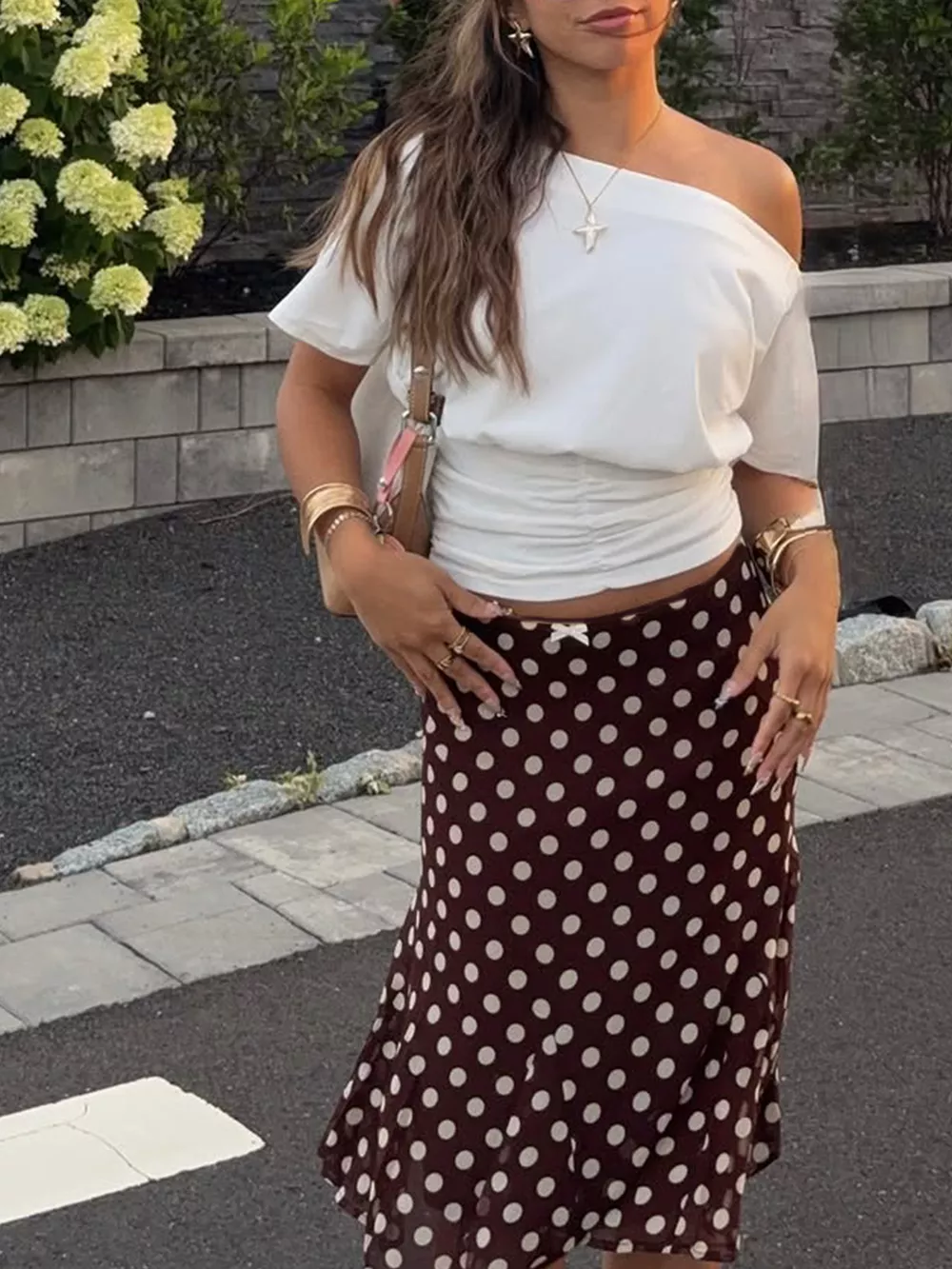Polka Dot Midi Skirt, image 6