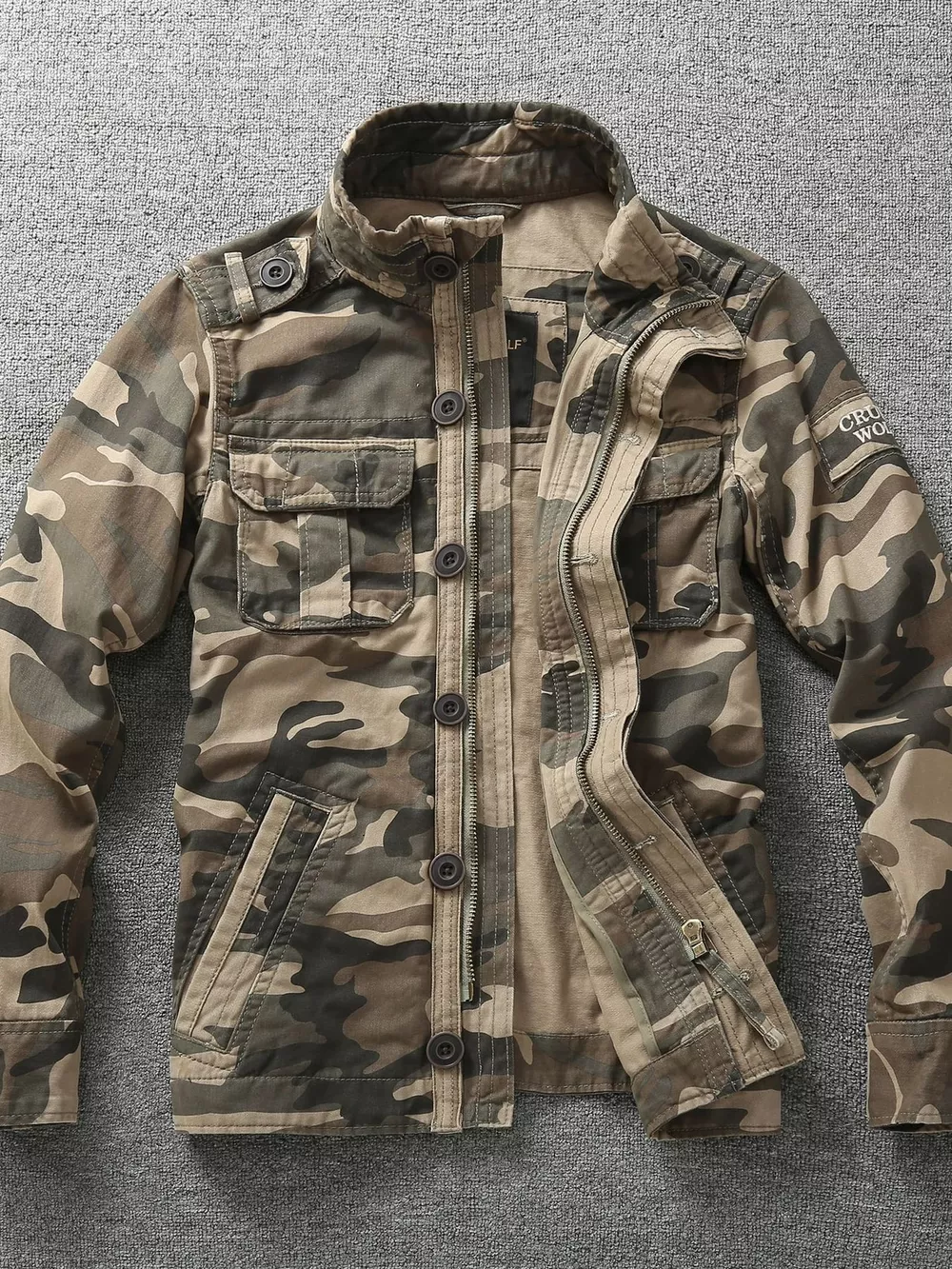 Men's Full Size Camouflage Multi-Pocket Jacket Plus Size, image 2
