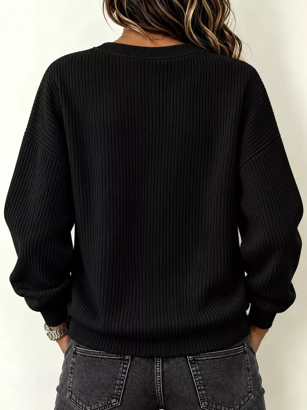 Full Size Quarter-Zip Dropped Shoulder Sweatshirt Plus Size, image 8