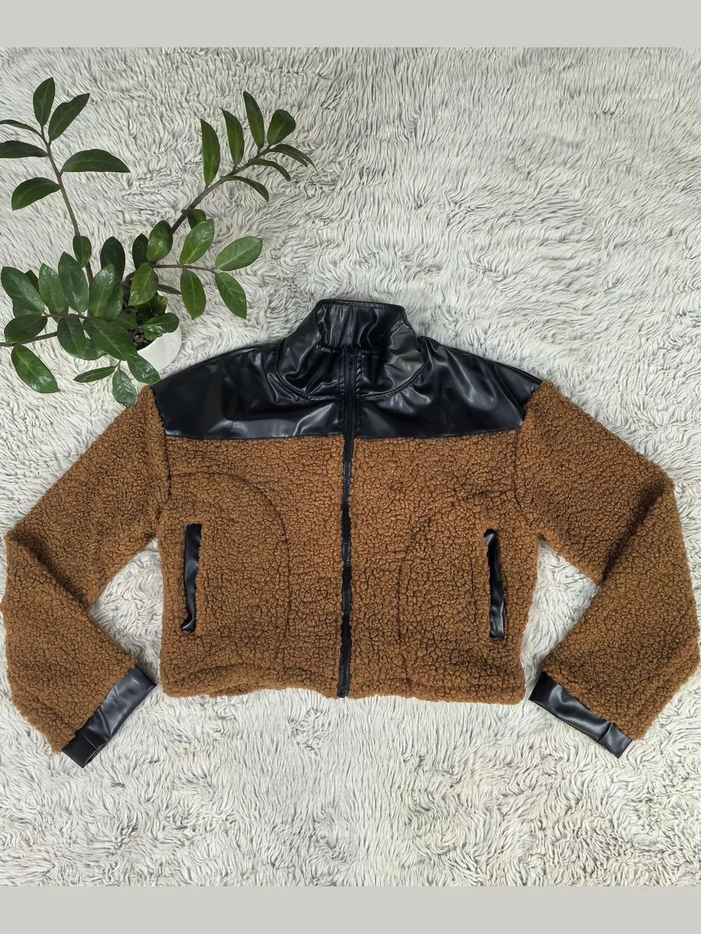 Sherpa Contrast Zip-Up Jacket, image 11