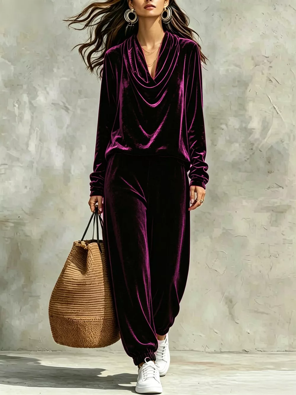 Cowl Neck Top and Joggers Set, image 8
