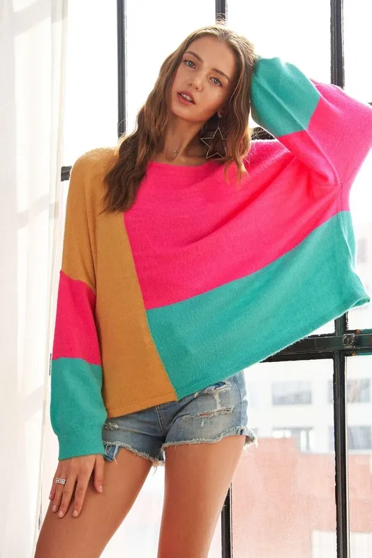 Loose Fit Colorblock Sweater, image 5