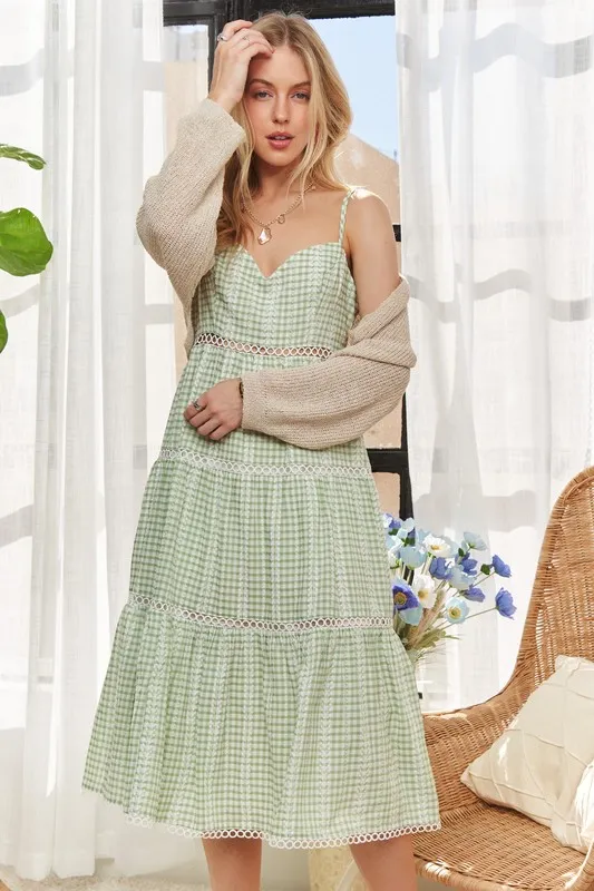 Gingham Detail Washed Dress, image 3