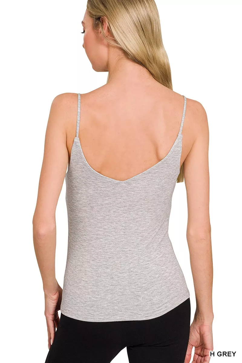 Double Layered V-neck Spaghetti Cami, image 2