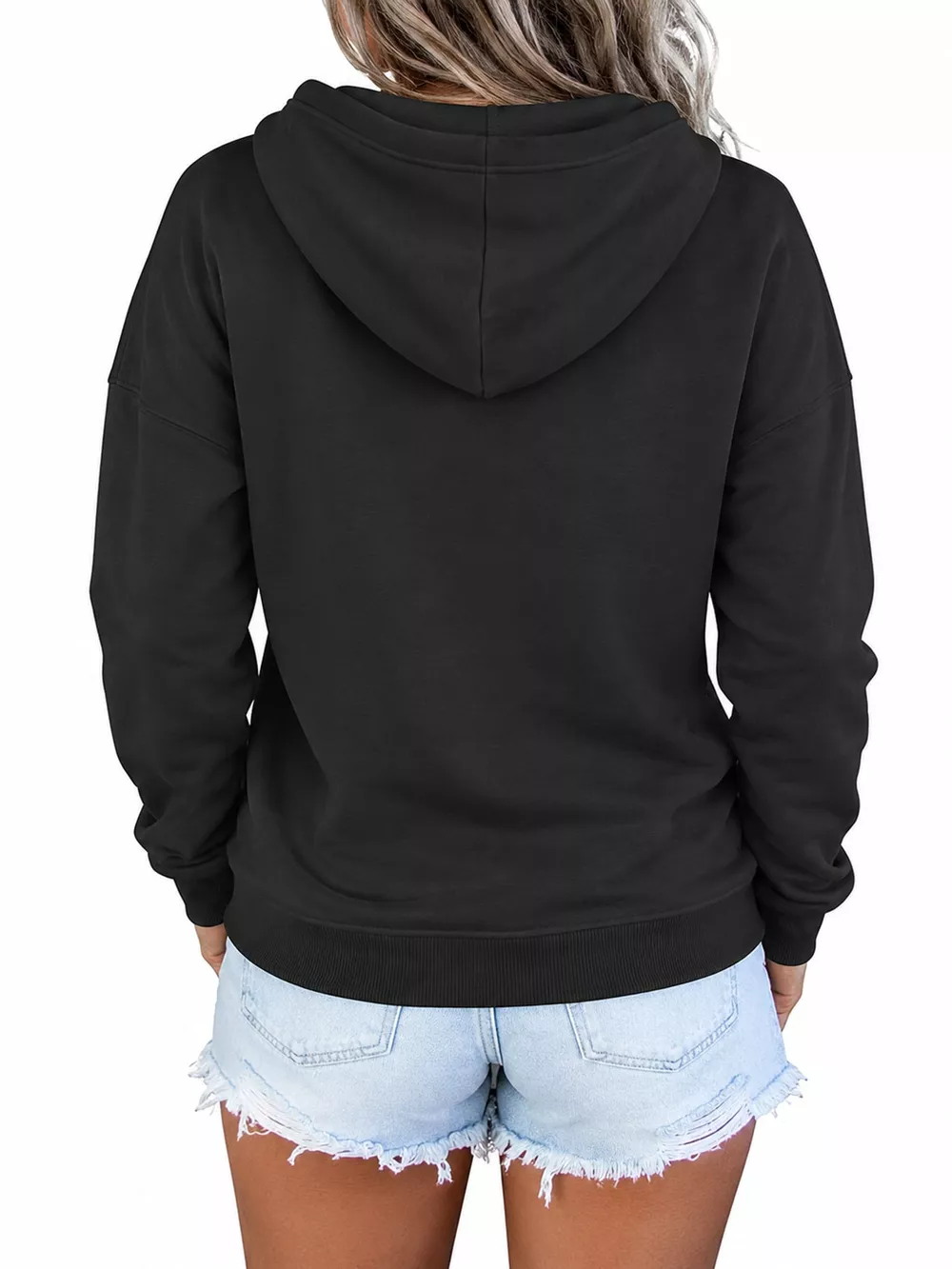 Full Size Kangaroo Pocket Dropped Shoulder Hoodie Plus Size, image 11