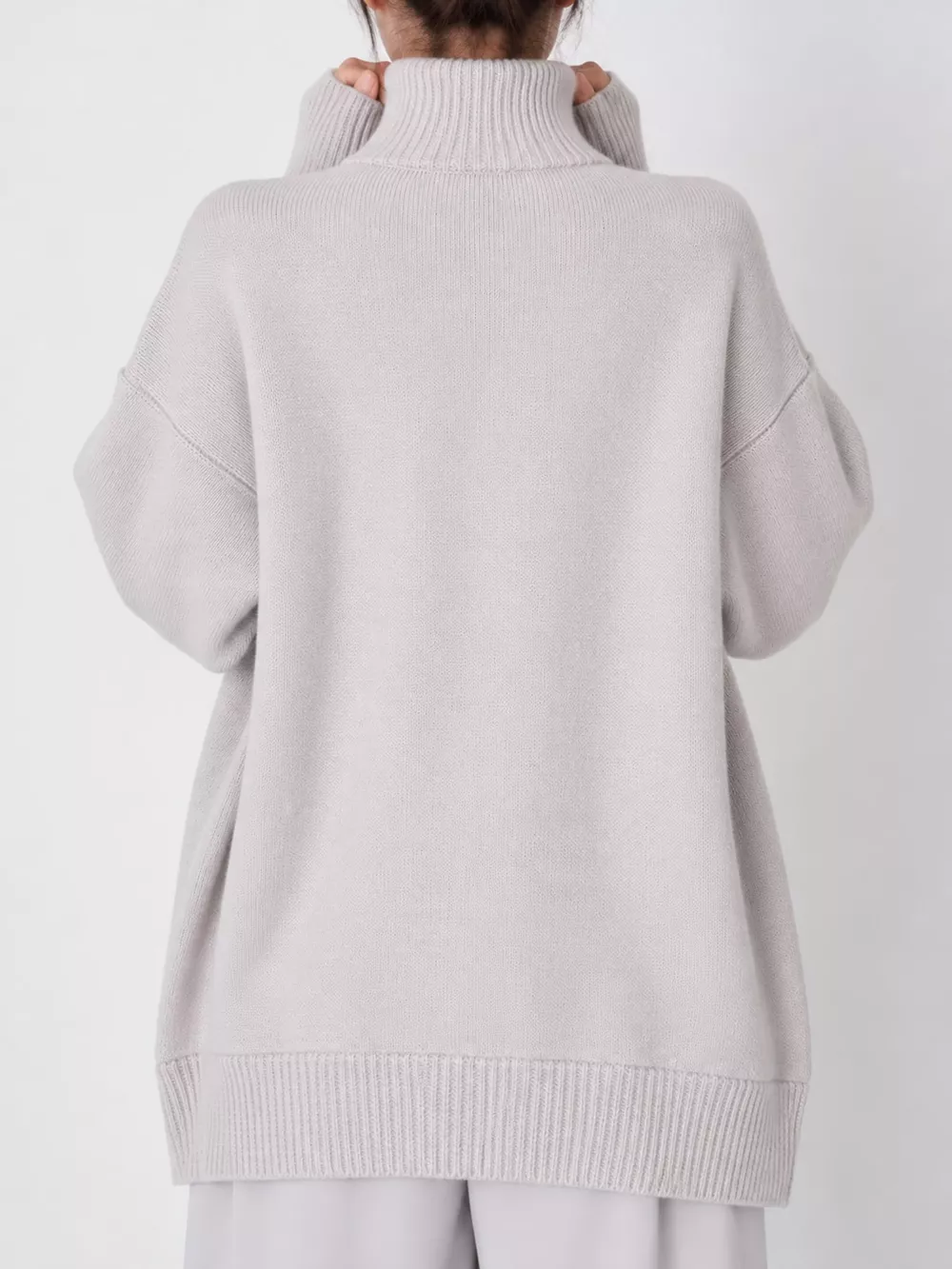 Oversized Turtleneck Dropped Shoulder Sweater, image 39