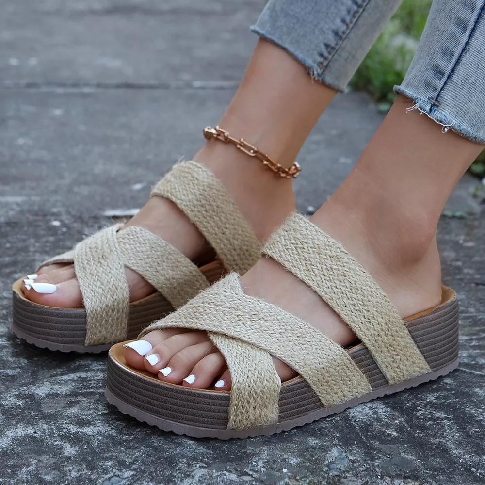 Braided Strap Platform Sandals, image 4