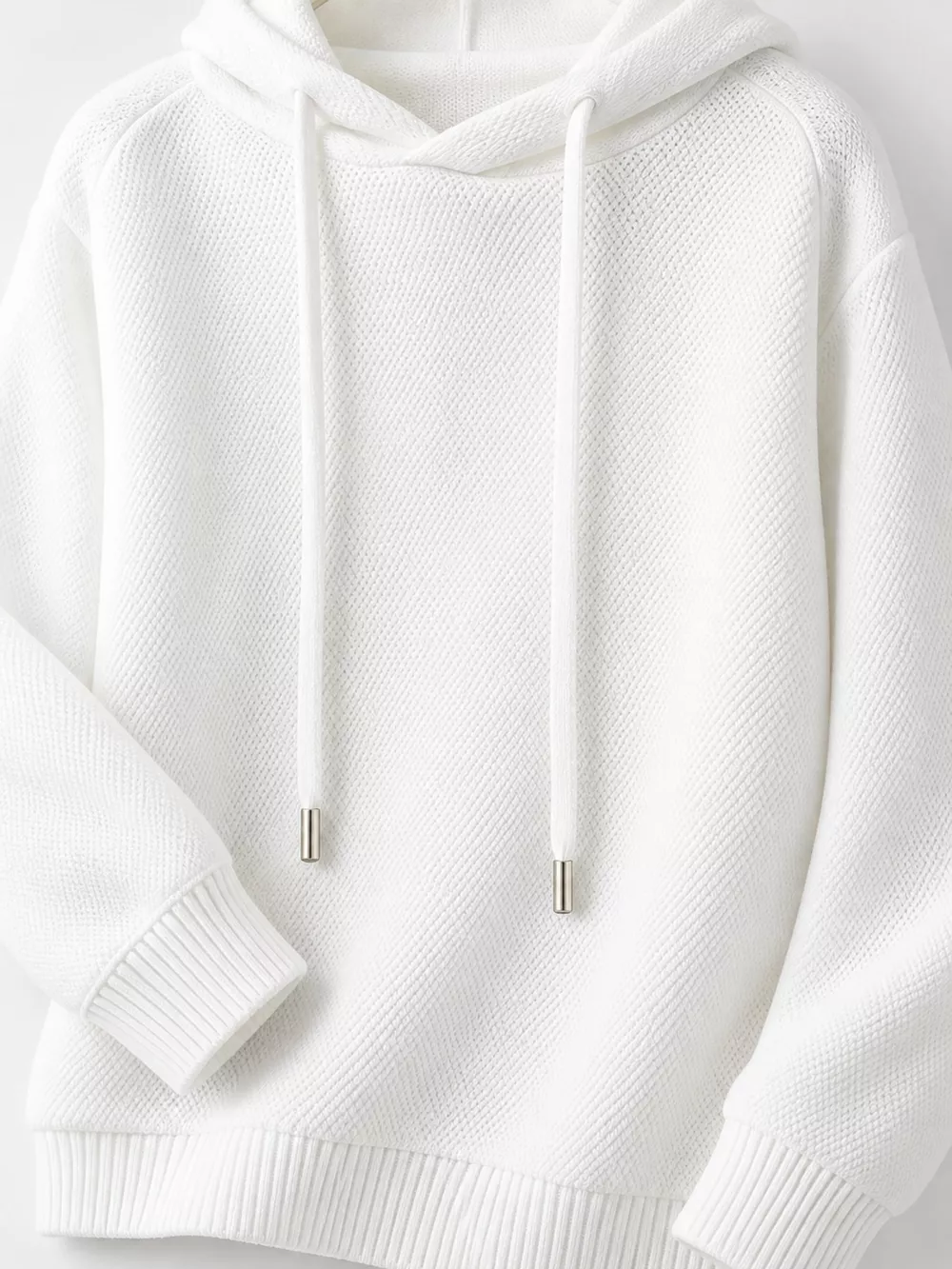 Drawstring Long Sleeve Hooded Knit Sweater, image 49