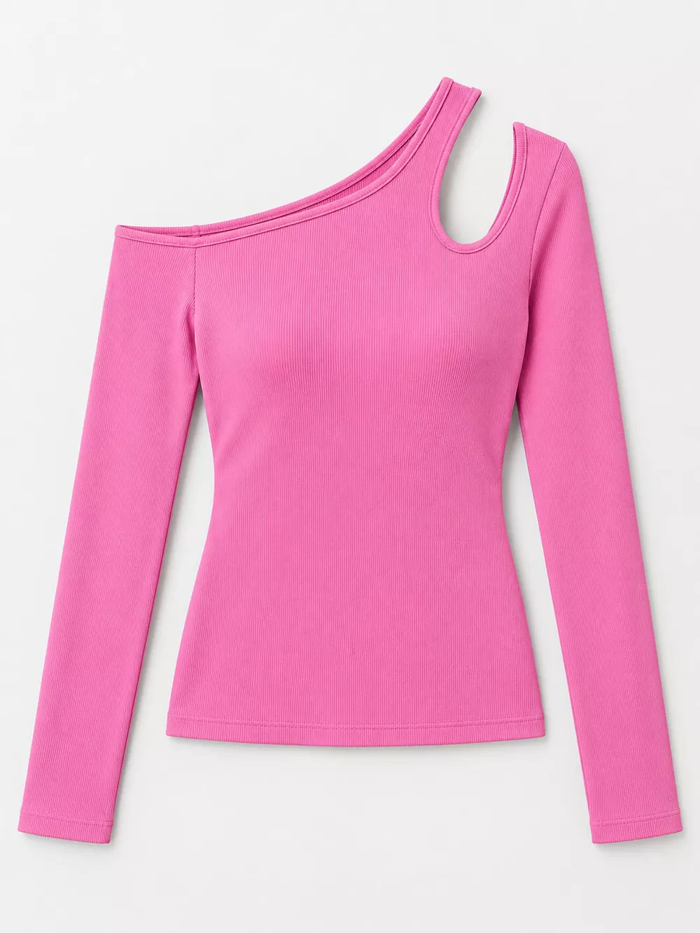 One-Shoulder Cut-Out Long Sleeve T-Shirt, image 14