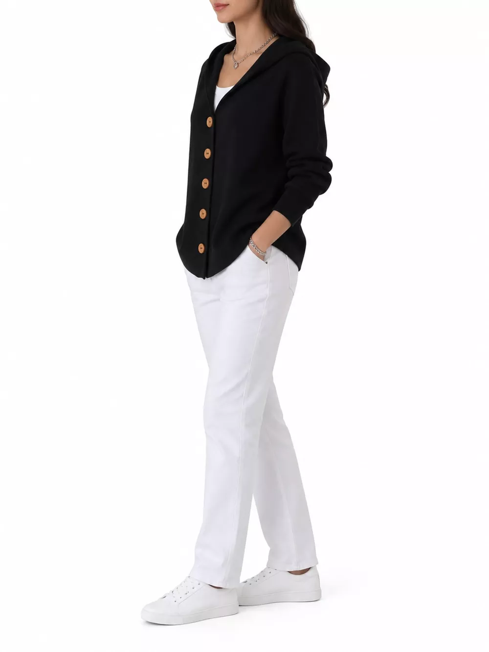 Full Size Hooded Button-Down Knit Cardigan Plus Size, image 43