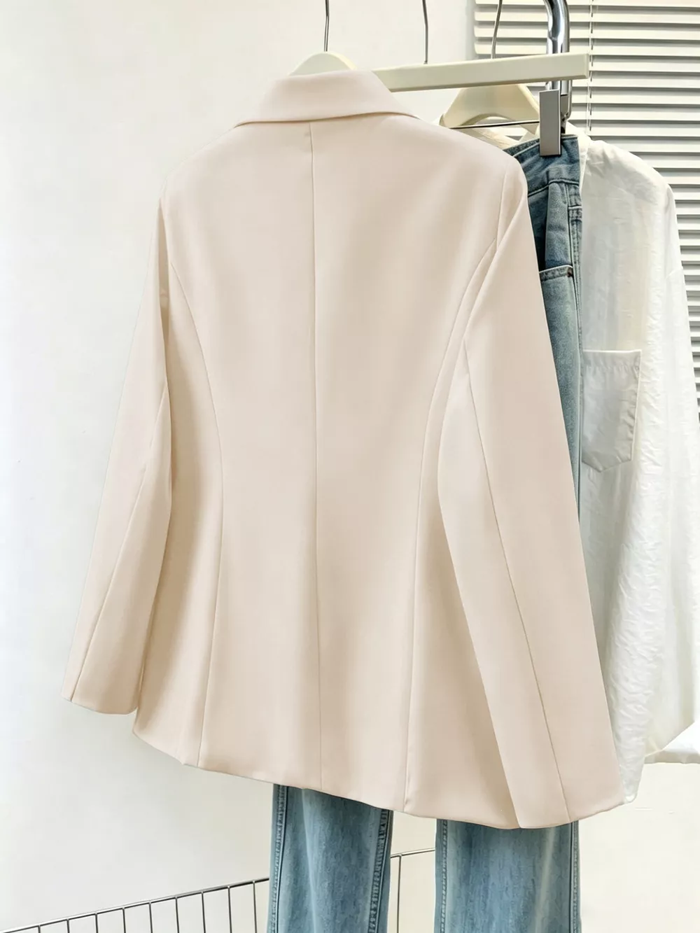 Full Size Single-Breasted Lapel Collar Blazer Plus Size, image 5