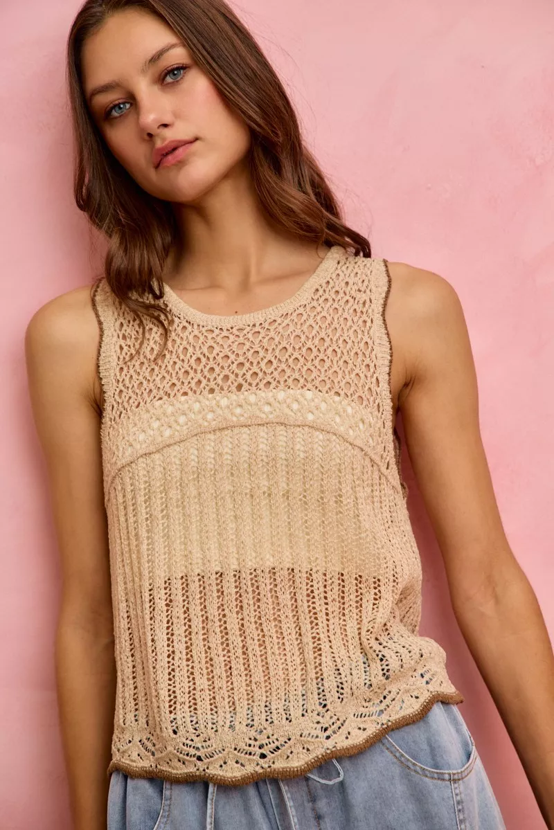 Crochet Lace Light Weight Sweater Vest, image 7