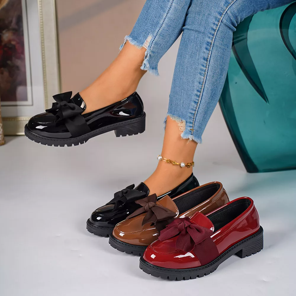 Bow Round Toe Loafers, image 2