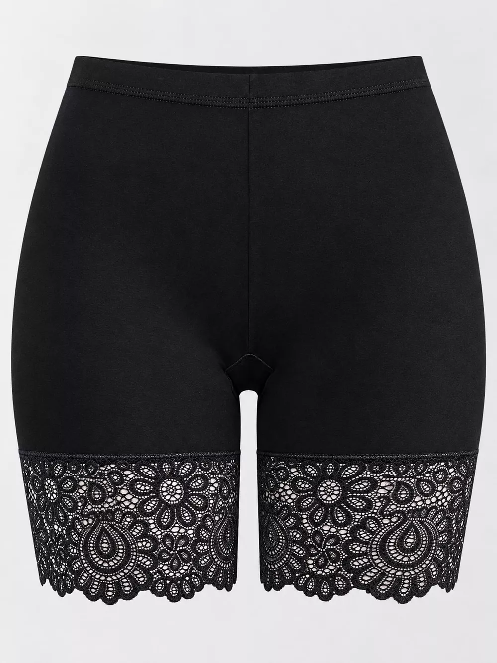 Plus Size High-Waisted Lace Trim Safety Panties, image 8