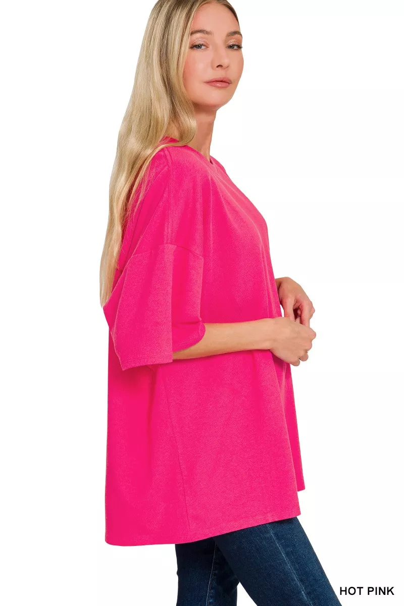 Cotton Short Sleeve Oversized Tunic Tee, image 3