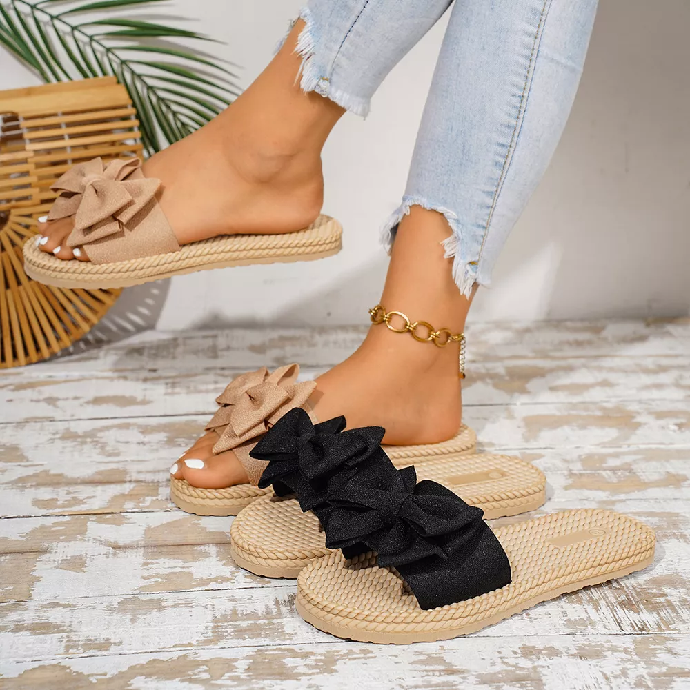 Bow Open Toe Flats Sandals, image 2