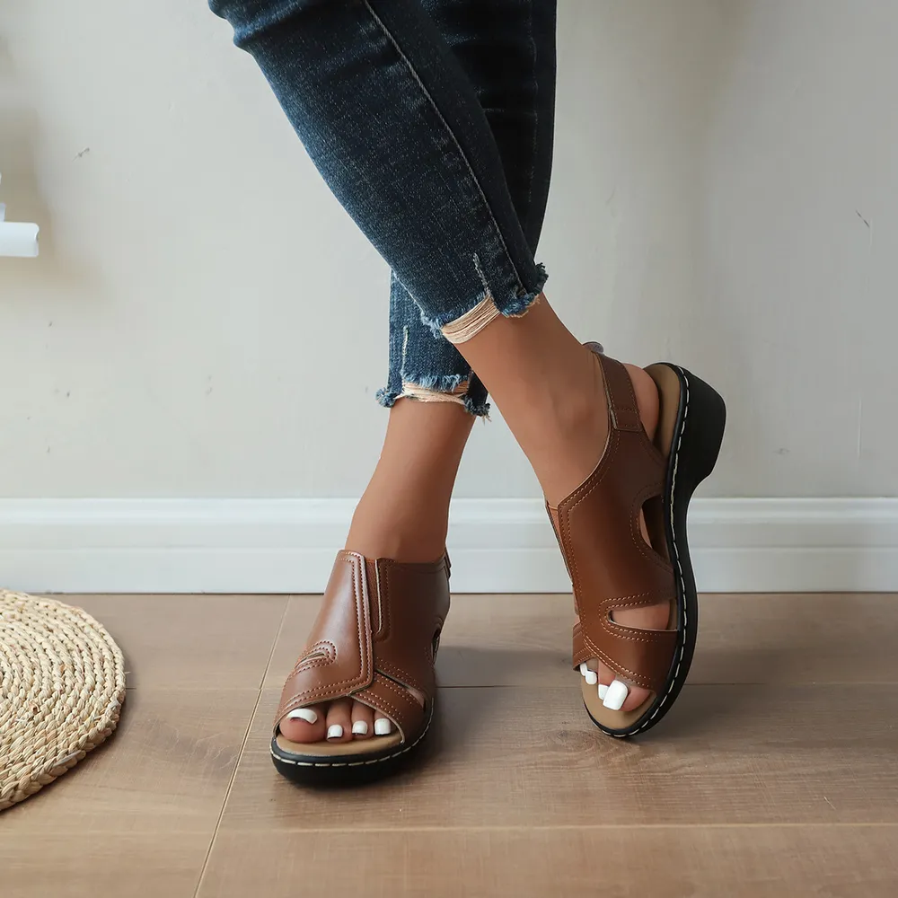 Cutout PU Leather Sandals, image 3
