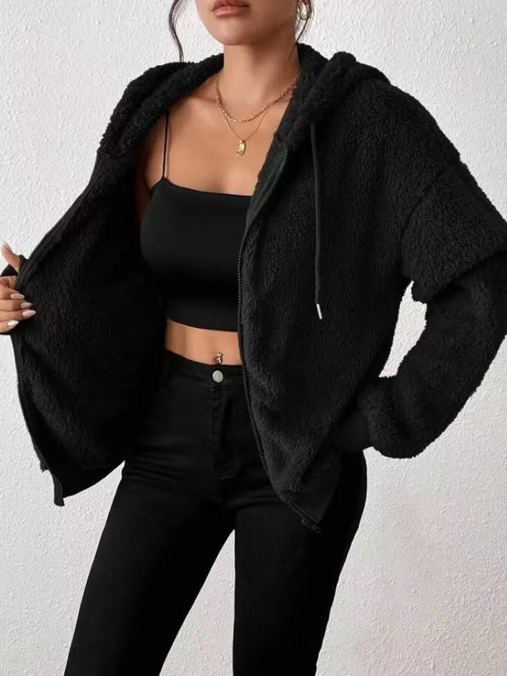 Fleece Zip-Up Hooded Jacket