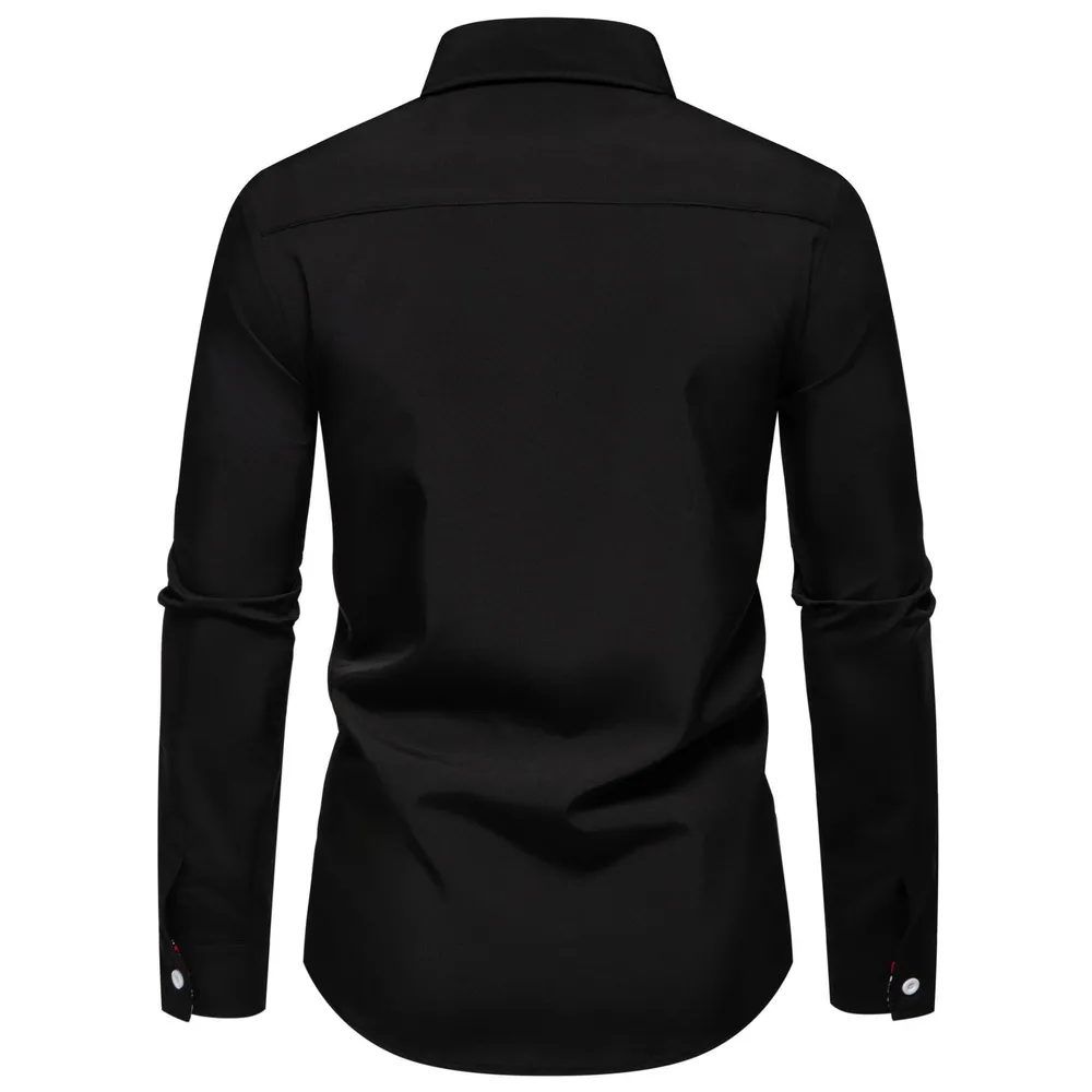 Men's Casual Button-Down Shirt with Cuff Detail, image 6
