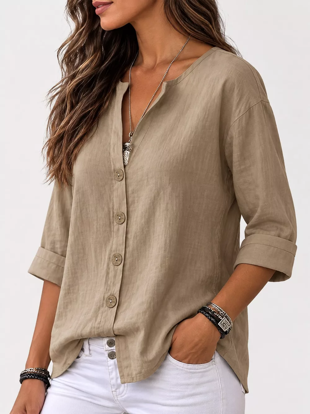 Notched Button Down Shirt, image 20