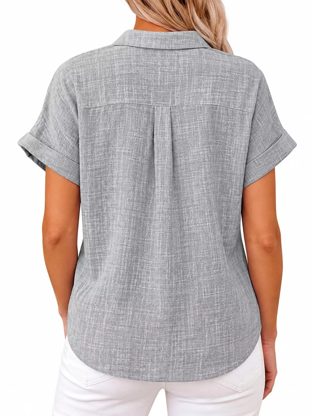 Full Size Button Up Short Sleeve Shirt Plus Size, image 13