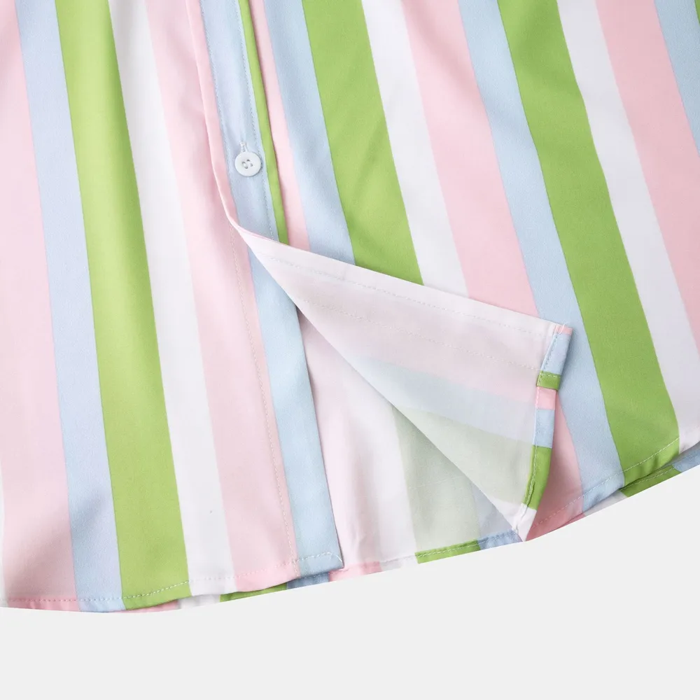 Men's Striped Long Sleeve Button-Up Shirt, image 4