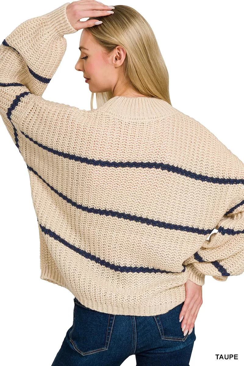 Zenana Oversize Striped Sweater, image 2