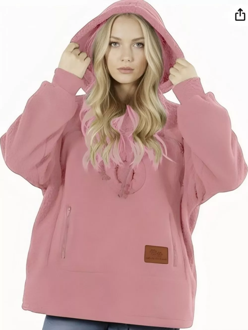 Full Size Fleece Pet-Carrying Hoodie with Cat Pouch Plus Size, image 9