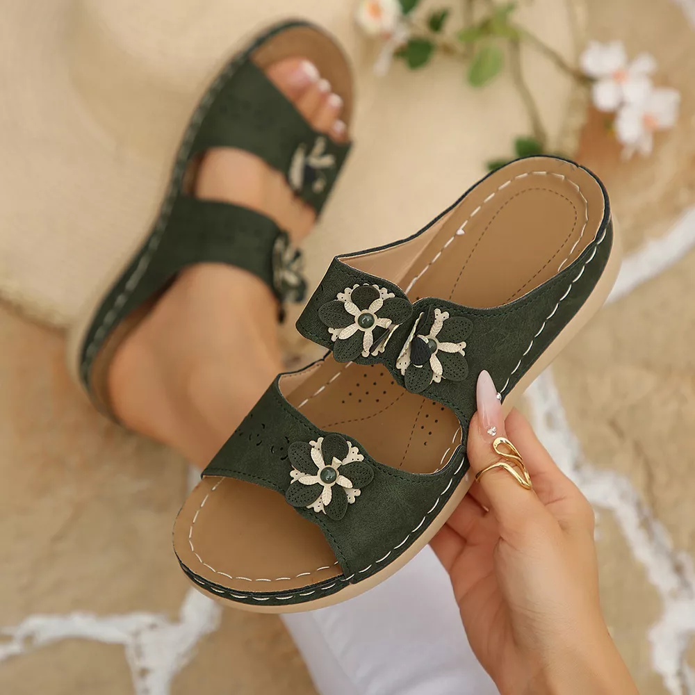 Floral Embellished Open Toe Sandals, image 8