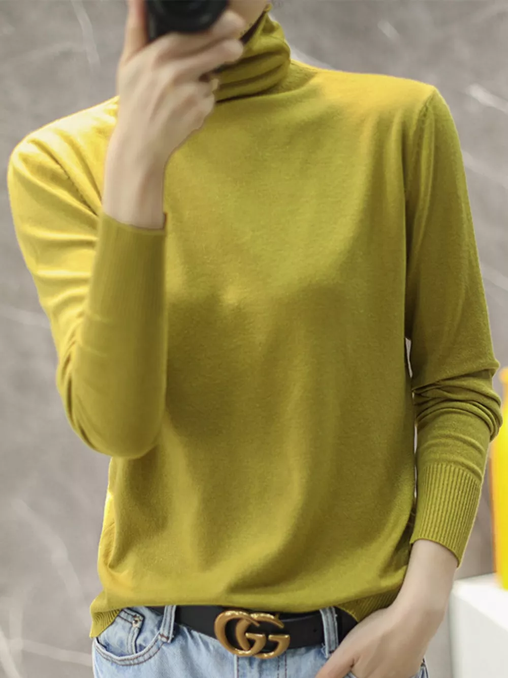 Full Size Slim-Fit Turtleneck Knit Top Plus Size, image 43