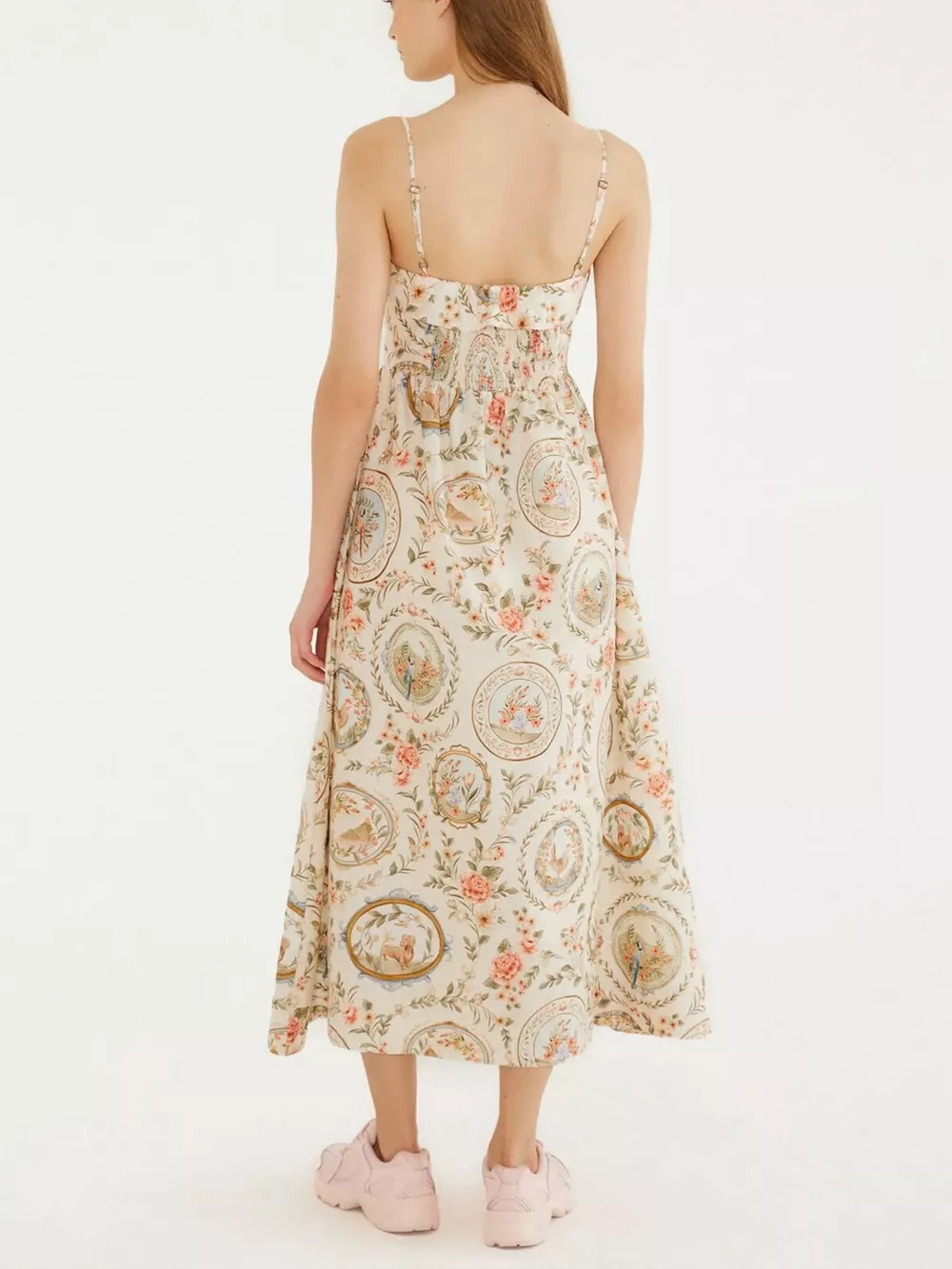 Floral Print Spaghetti Strap Midi Dress, image 4