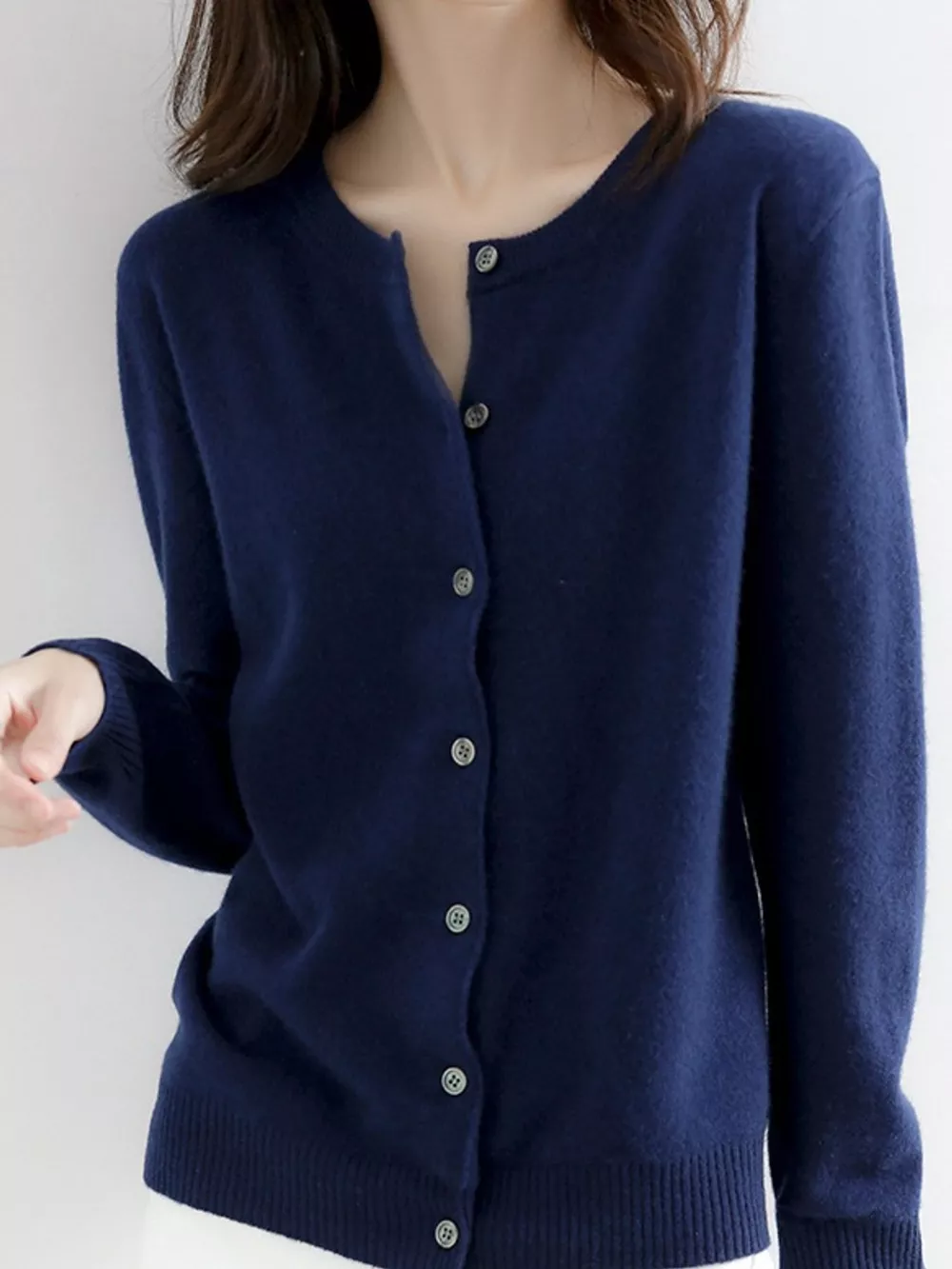 Crew Neck Button-Down Cardigan, image 21