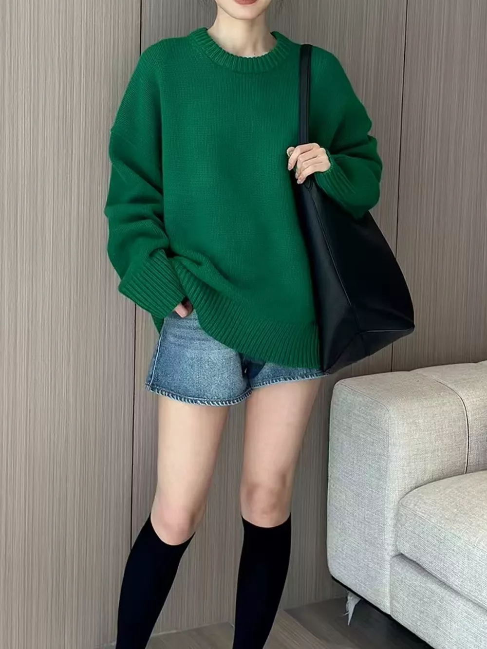 Round Neck Dropped Shoulder Sweater, image 29