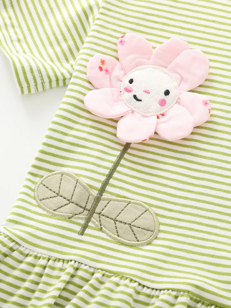 Children's Striped Flower Applique Top and Pants Set, image 4