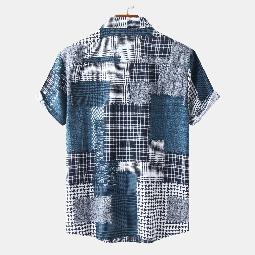 Men's Plus Size Plaid Short Sleeve Button-Up Shirt, image 2