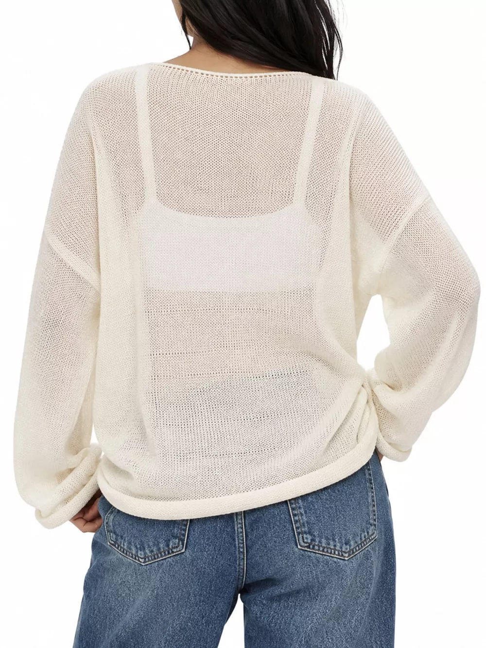 Full Size Sheer Lightweight Knit Top Plus Size, image 16